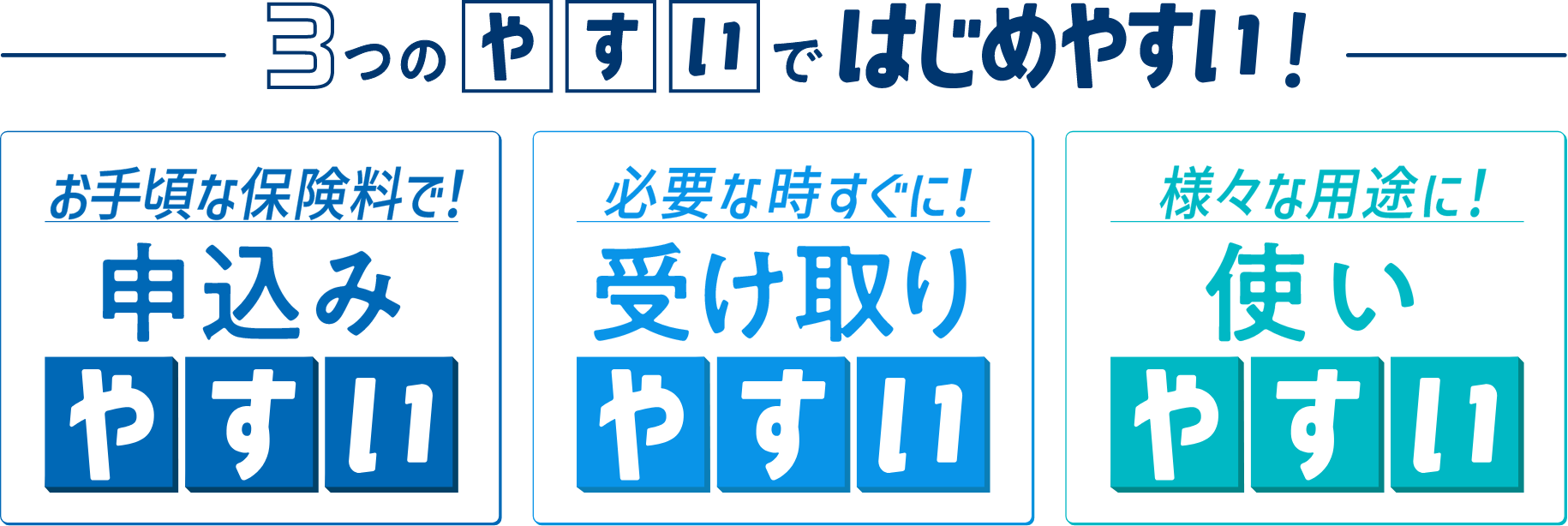 3つのやすいではじめやすい